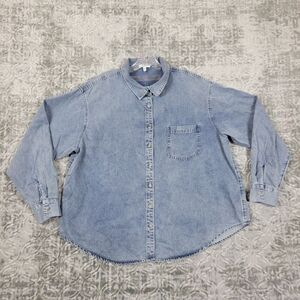 Maurices Denim Shirt Women's Size XL  Button Up Long Sleeve Western Pocket New